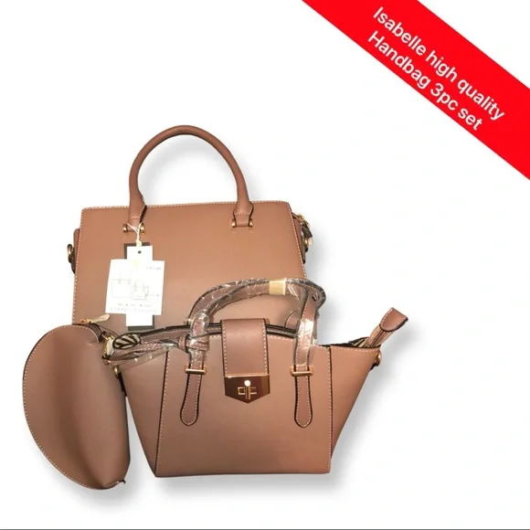 isabelle handbags Bags Brand New With Tags Isabelle Handbag 3pc Set With Vegan Leather Poshmark